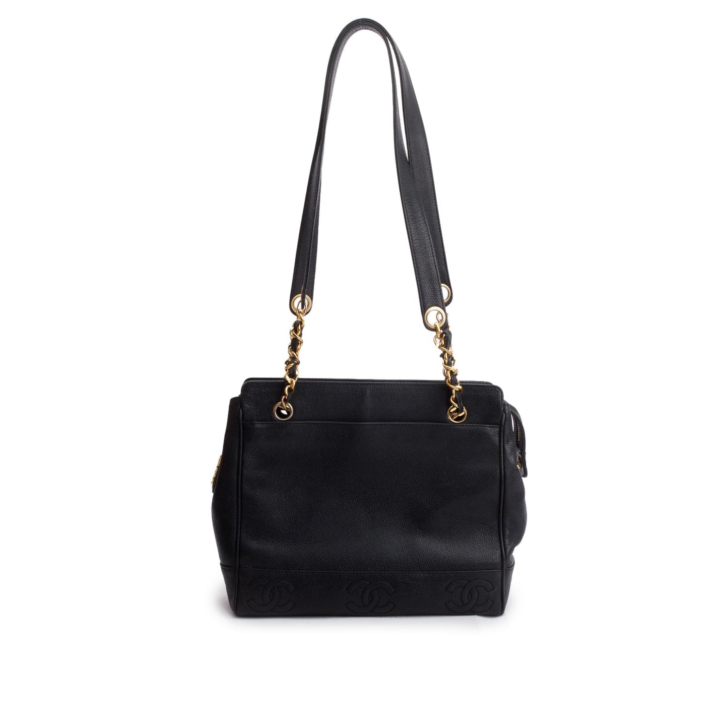 Chanel Caviar Triple CC Leather Black Travel Bag Cc Tote