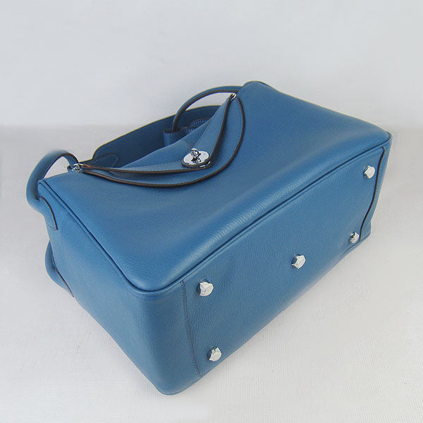 Hermes Luxury Lindy Cm Handbag Blue Silver Travel Bag