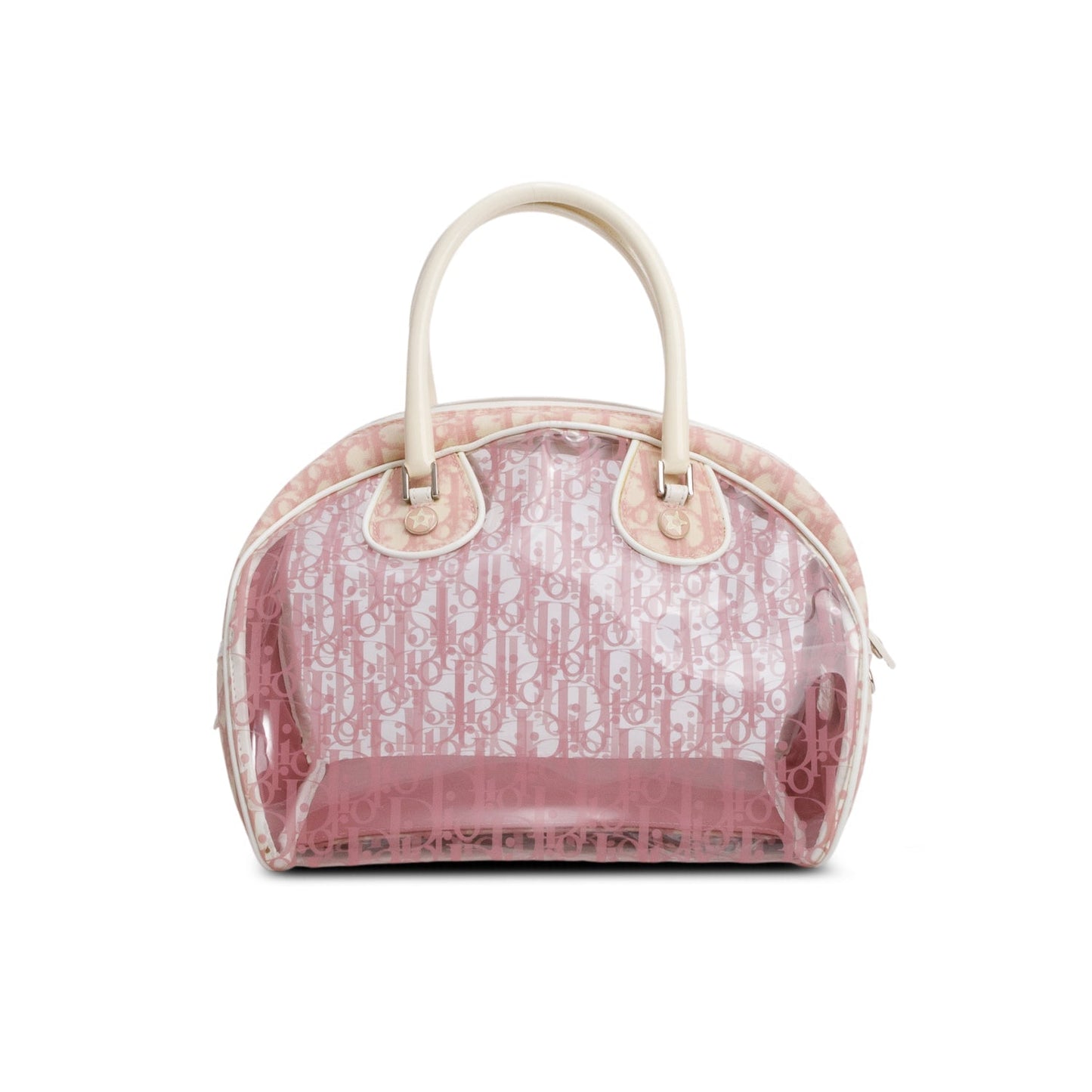 Dior Christian Vinyl rissimo Girly Bowler Bag Pink Travel Bag