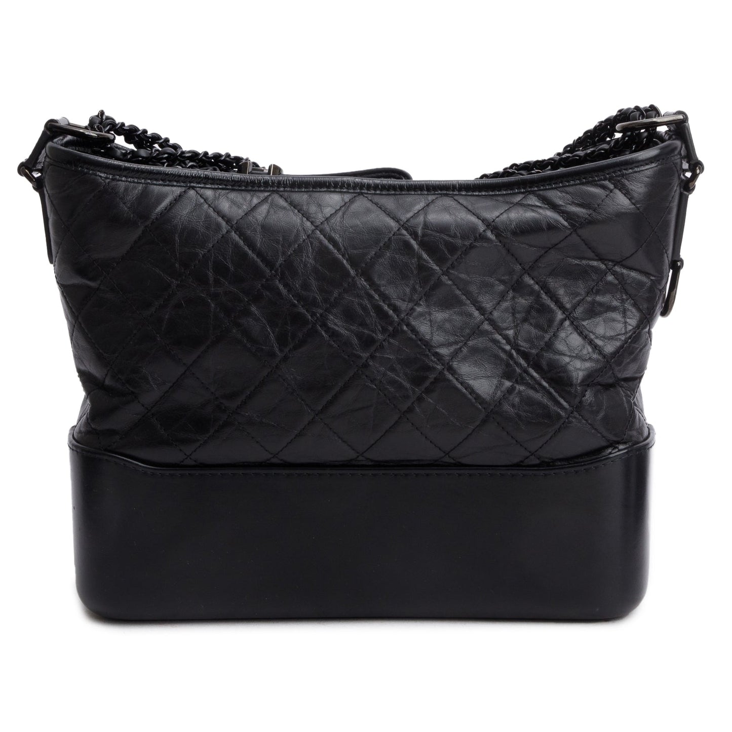 Chanel Aged Gabrielle Hobo Leather Calfskin Black Travel Bag Gabrielle Hobo