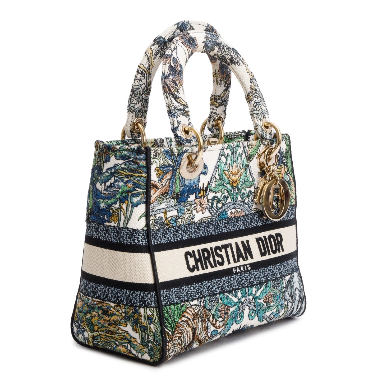 Dior Christian Multicolore Embroidered Etoile De Voyage Lady Canvas Travel Bag