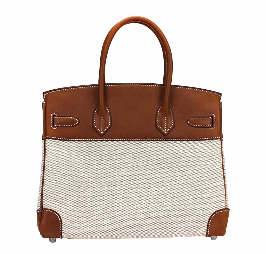Hermes Birkin Bag Toile Natural Travel Bag