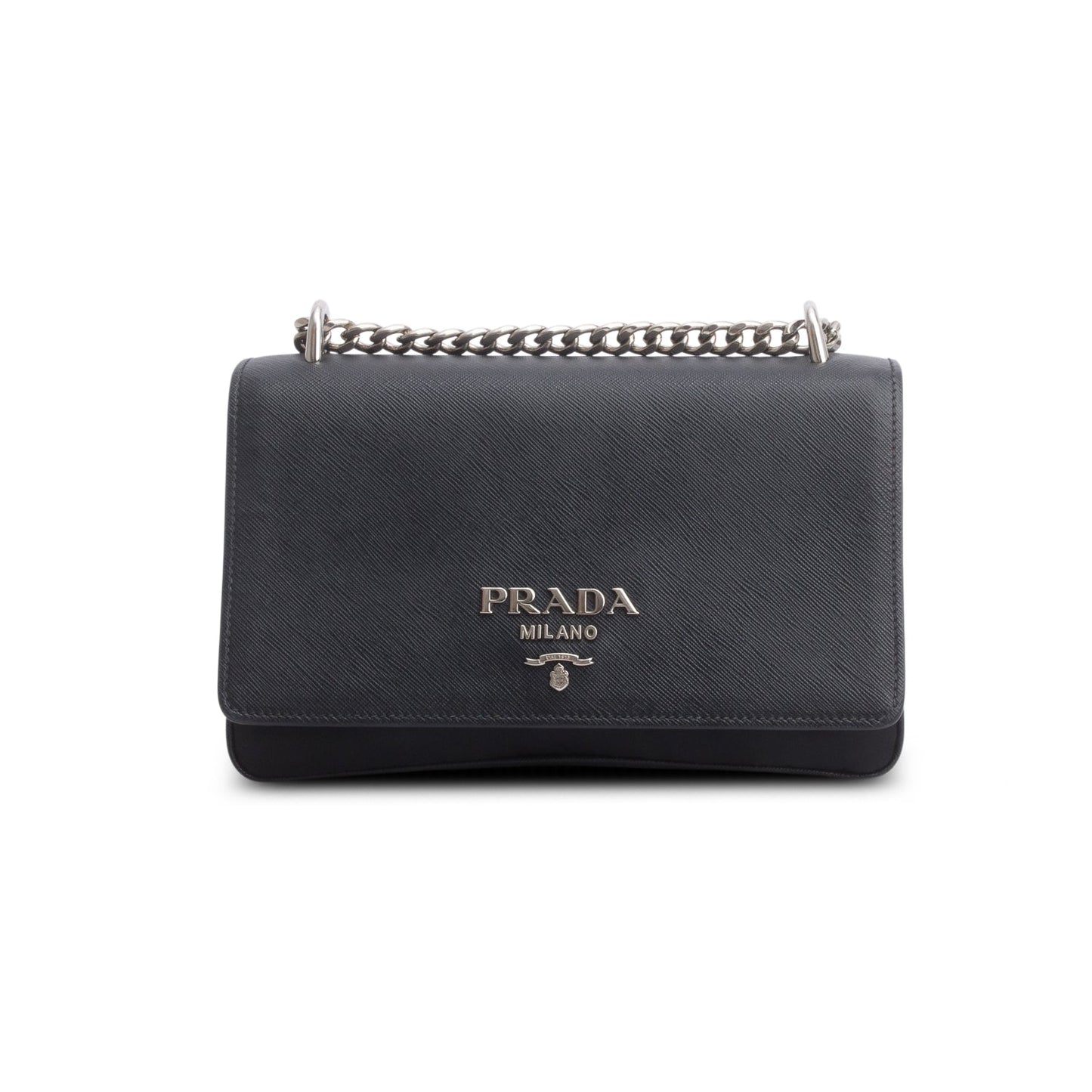 Prada Saffiano Lux Tessuto Flap Crossbody Bag Nylon Black