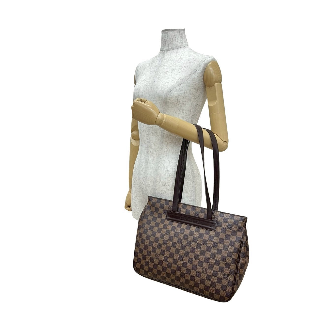 Louis Vuitton Damier Ebene Parioli PM Leather Brown Tote Bag