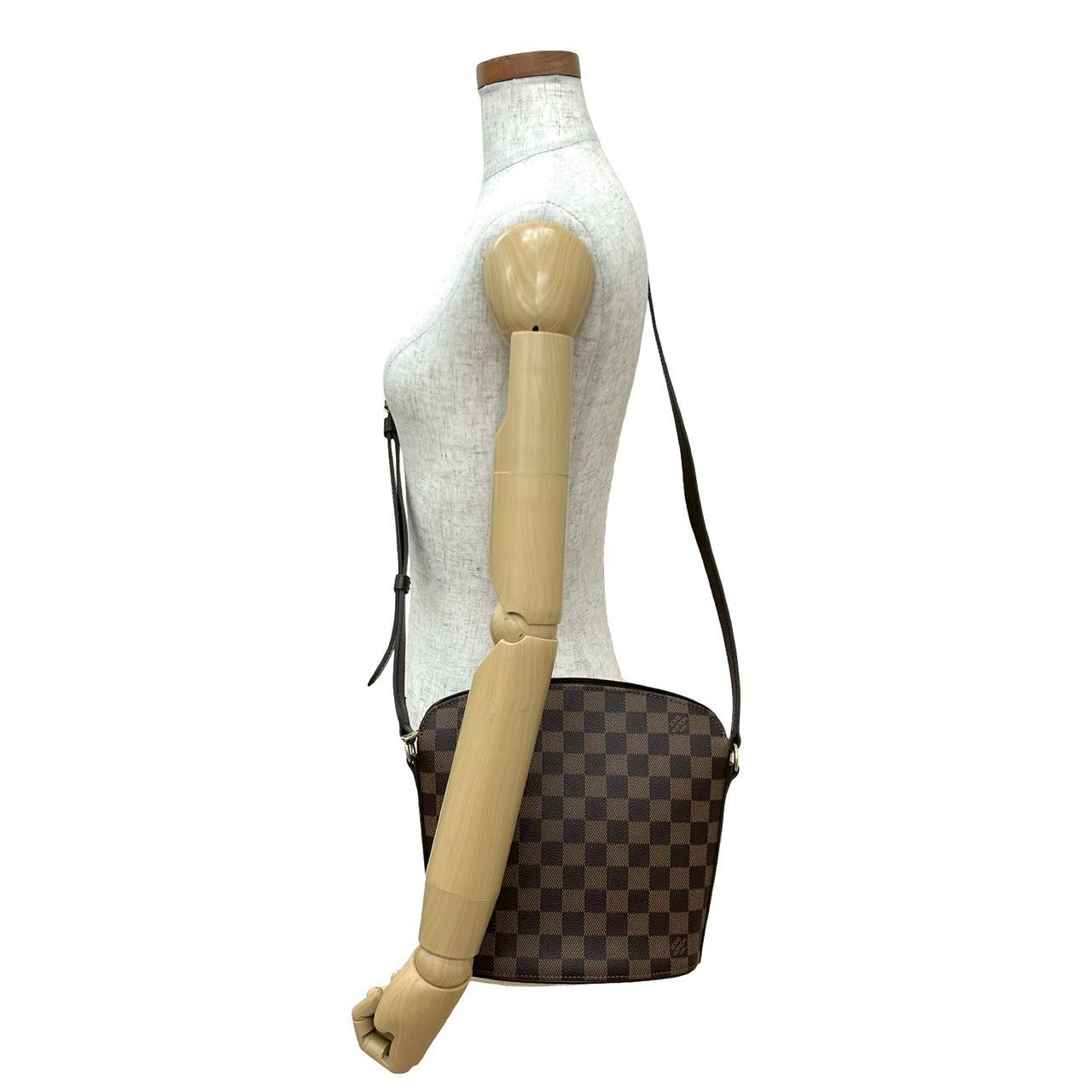 Louis Vuitton Damier Drouot Leather Brown Shoulder Bag