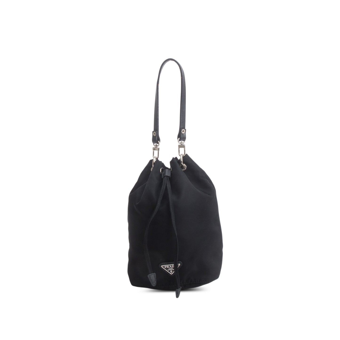 Prada Re Pouch Handbag Nylon Black Bucket Bag