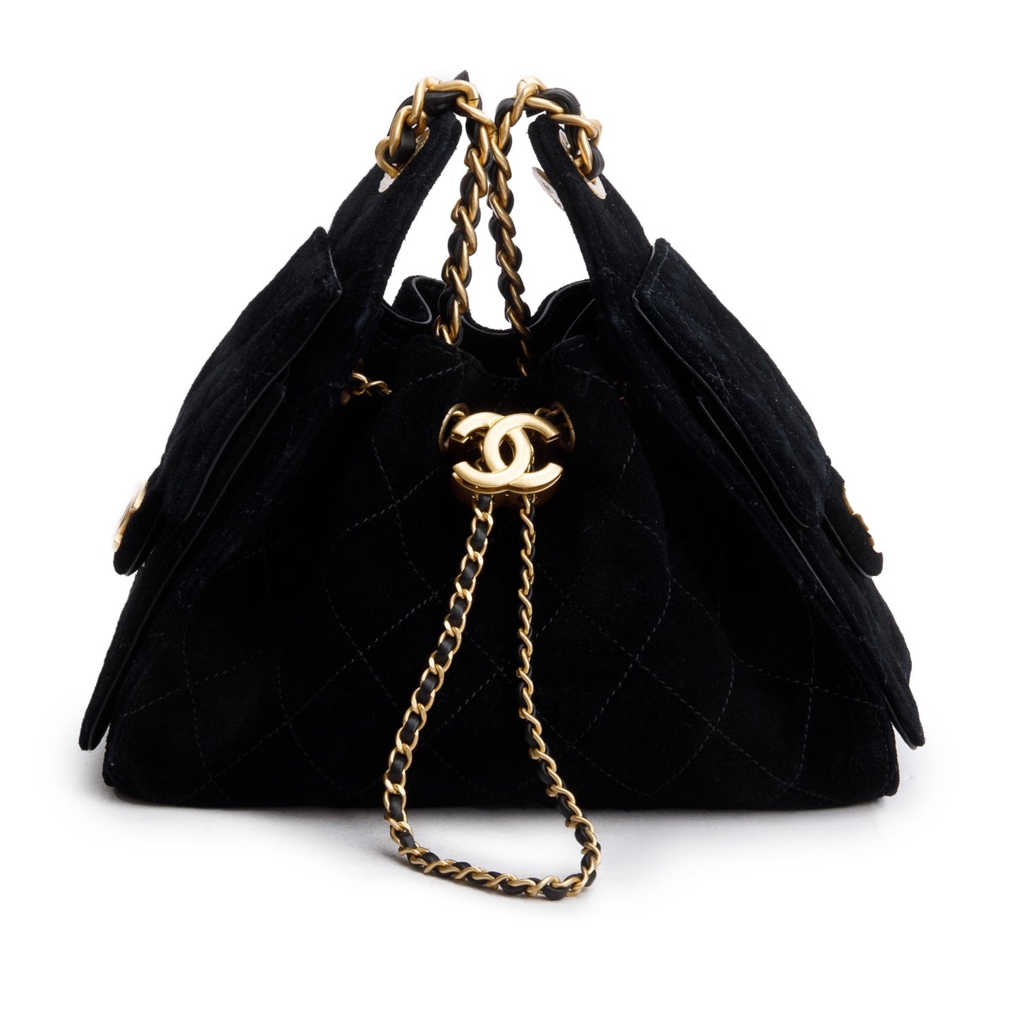 Chanel Suede 25 Black Travel Bag