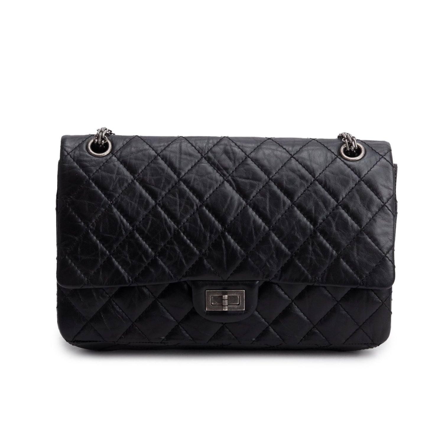 Chanel Aged 2.55 Reissue 226 Double Leather Calfskin Black Travel Bag Authenticity Card