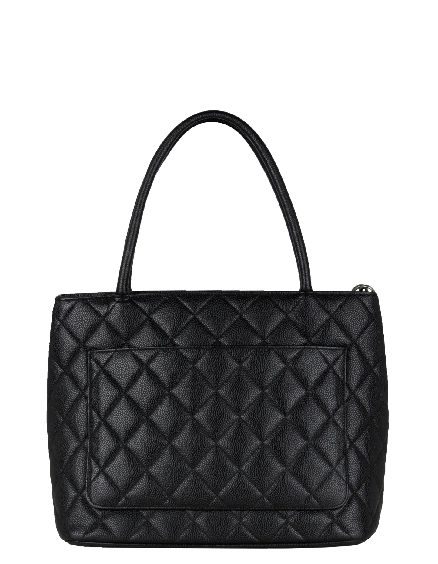 Chanel Black Caviar Leather CC Medallion Women Shoes