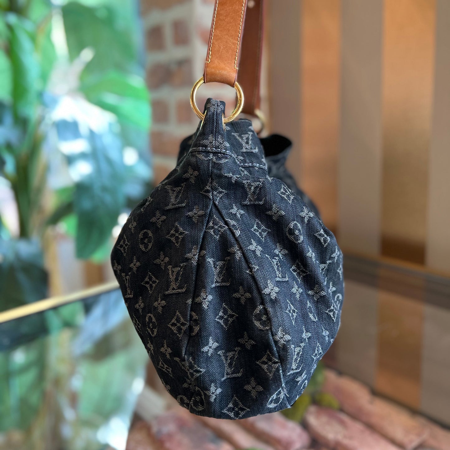 LOUIS VUITTON Daily PM Black Denim Monogram Denim Bag
