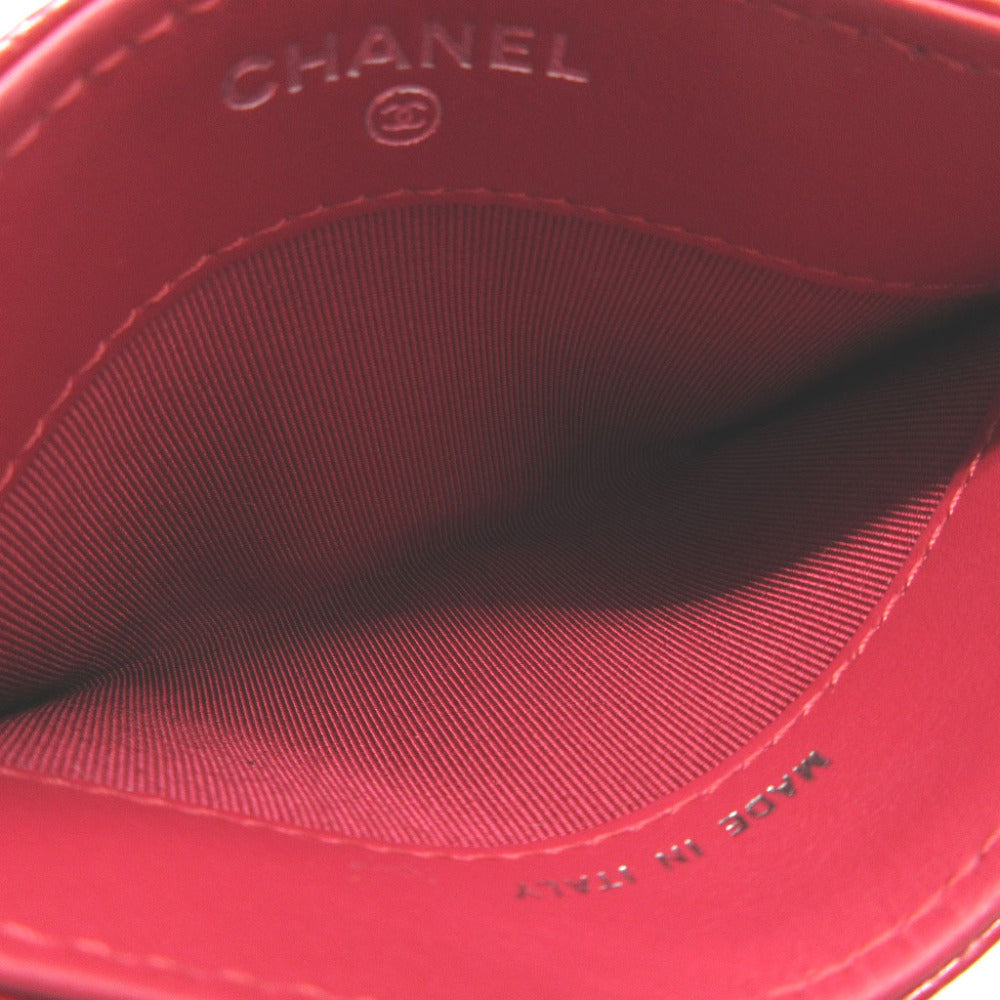 CHANEL Card Case Caviar skin Red Pass case Women New