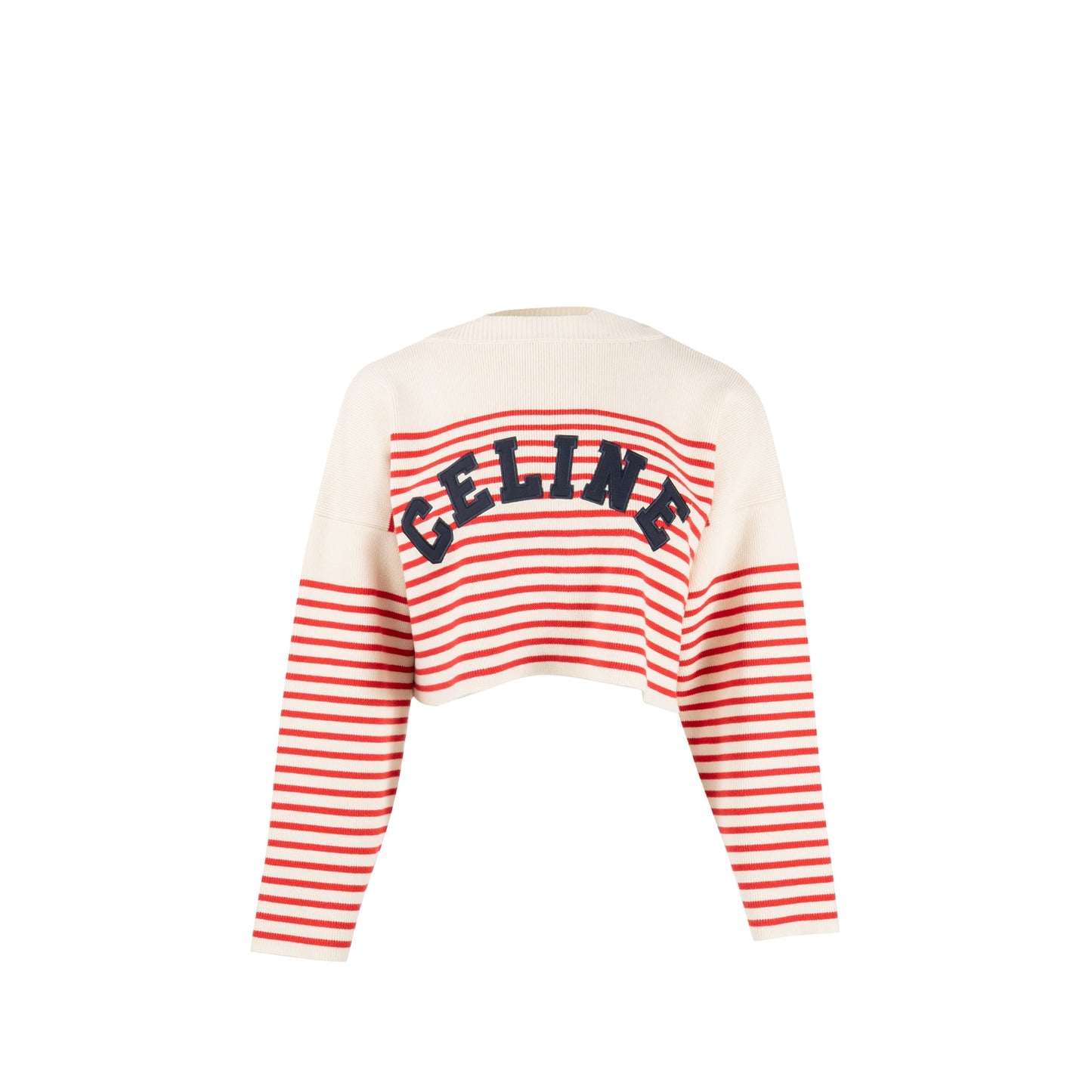 Celine Size Striped Sweater Cotton Polyamide Handbag White Red Travel Bag