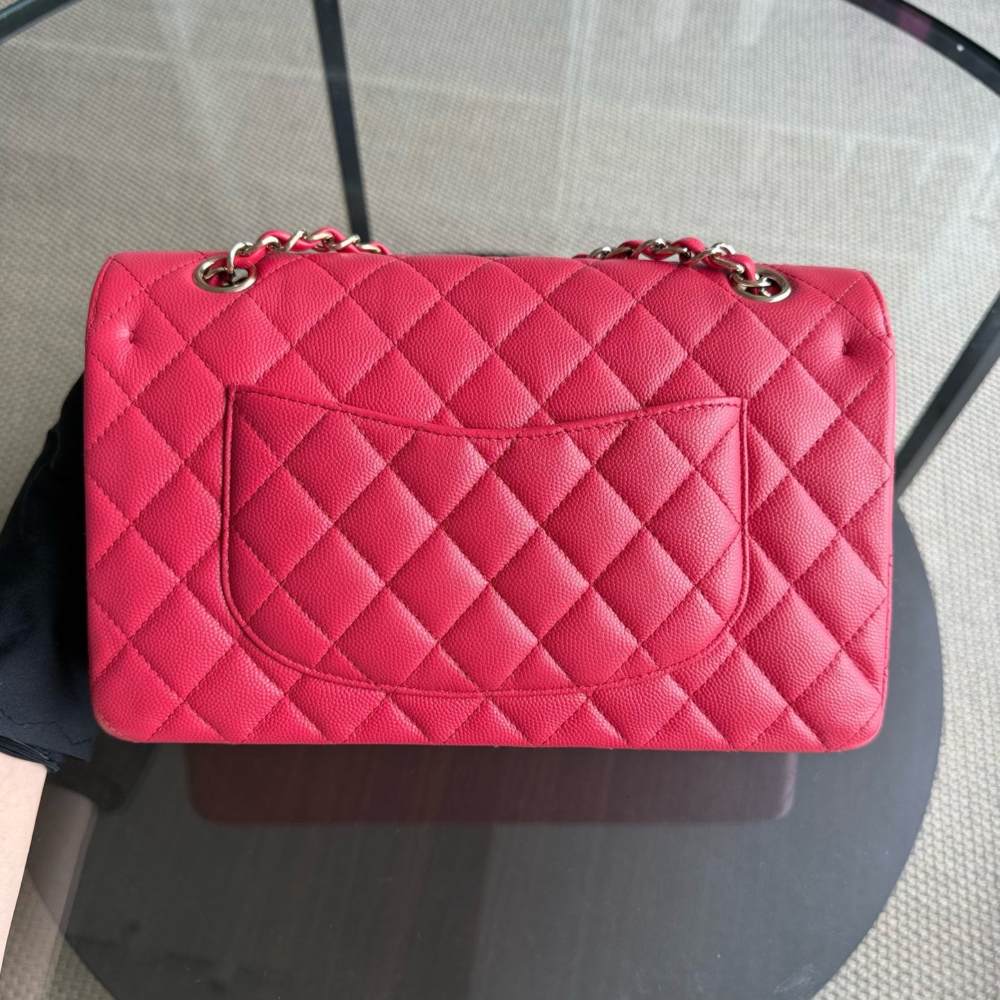 Chanel Classic Flap Medium - Caviar 25CM Quilted Pink Red Gold Hardware Series 23