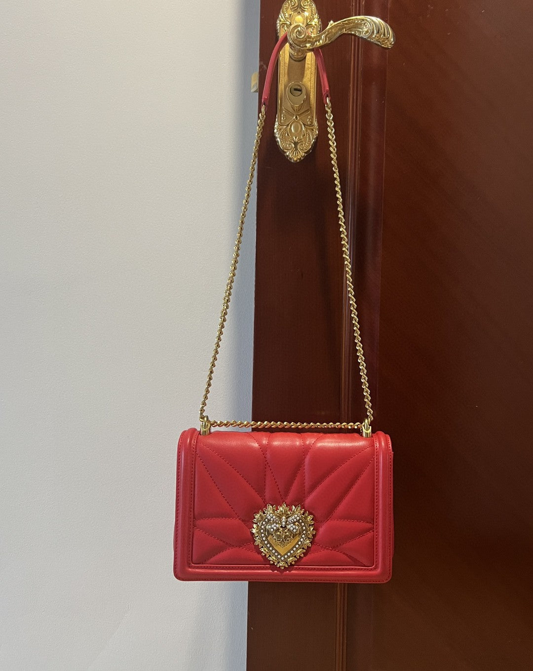 Devotion Nappa Top Quality6651Av96787124 Quilted Red Large Travel Bag