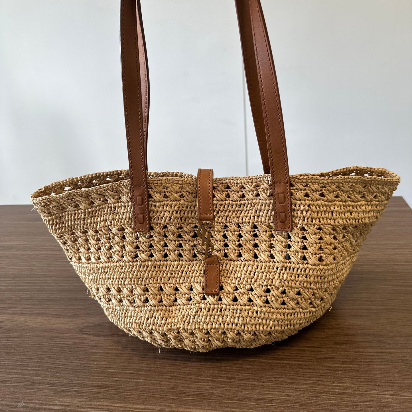 YSL Saint Laurent Tote Bag Panier Neutrals Totes Raffia Small