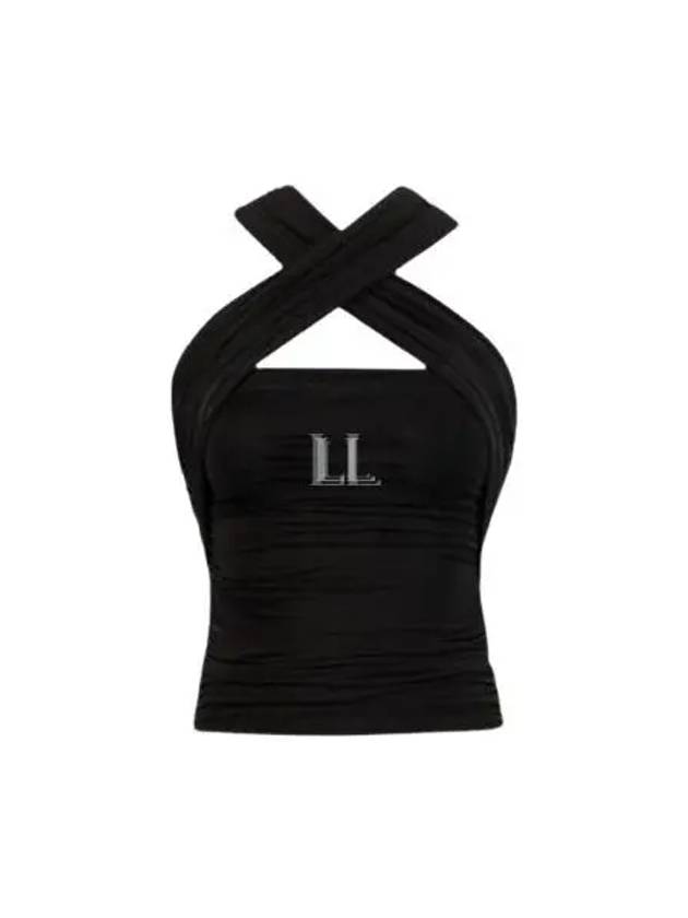 YSL Saint Laurent Saint Laurent Trending Wrinkle Jersey Sleeveless Travel Black Travel Bag