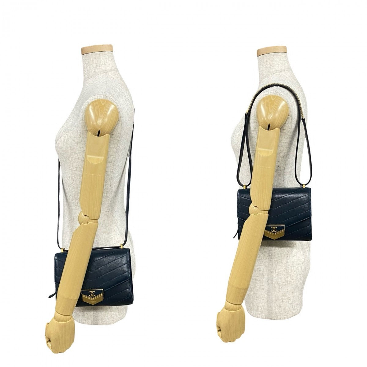 Chanel lambskin Navy COCO Mark Vstitch Shoulder Bag