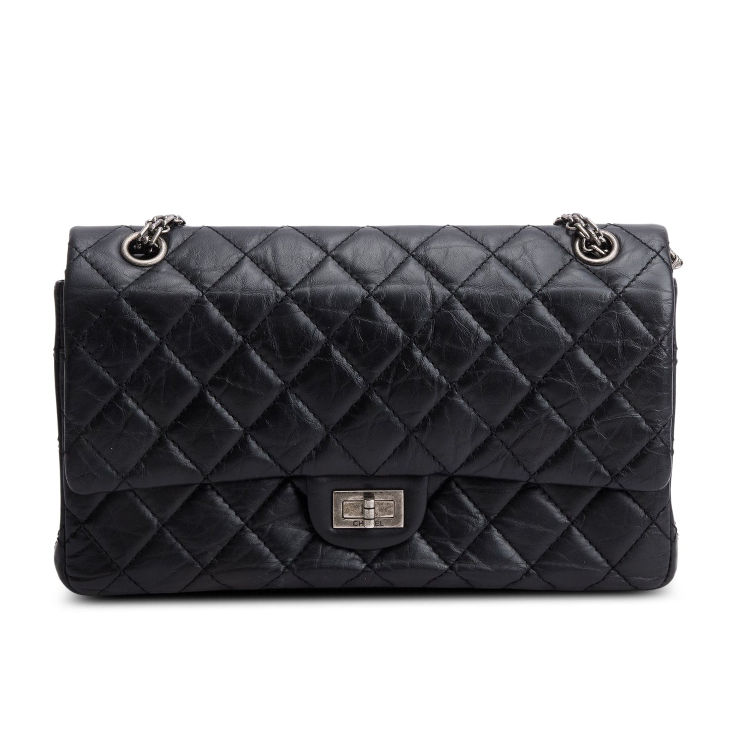 Chanel Aged 2.55 Reissue 226 Double Leather Calfskin Black Travel Bag 3