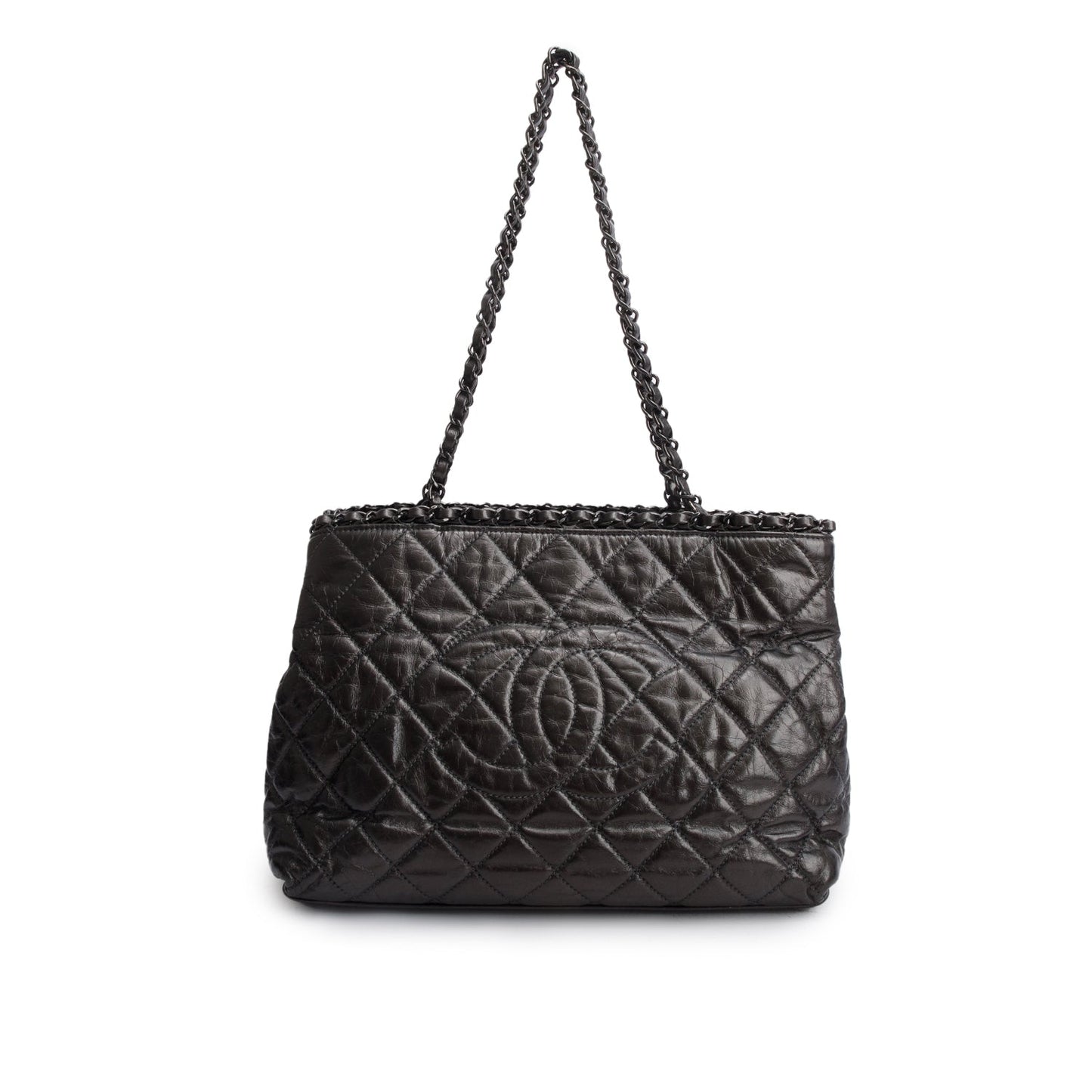 Chanel l Calfskin Grey Travel Bag