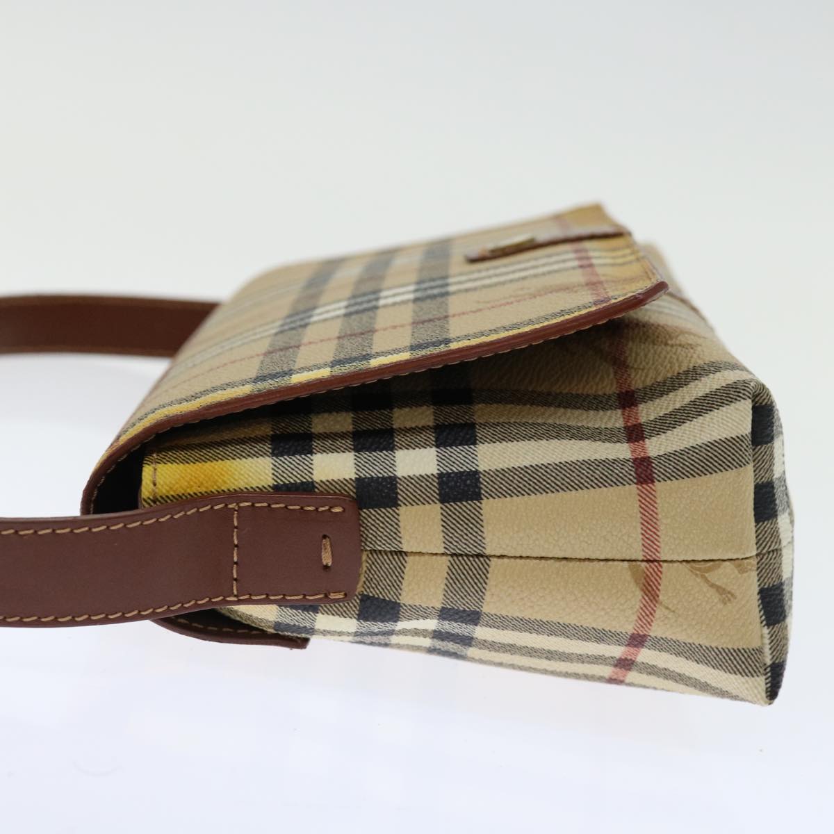 Burberry Luxury Nova Check Shoulder Bag Pvc Auth Brown Beige