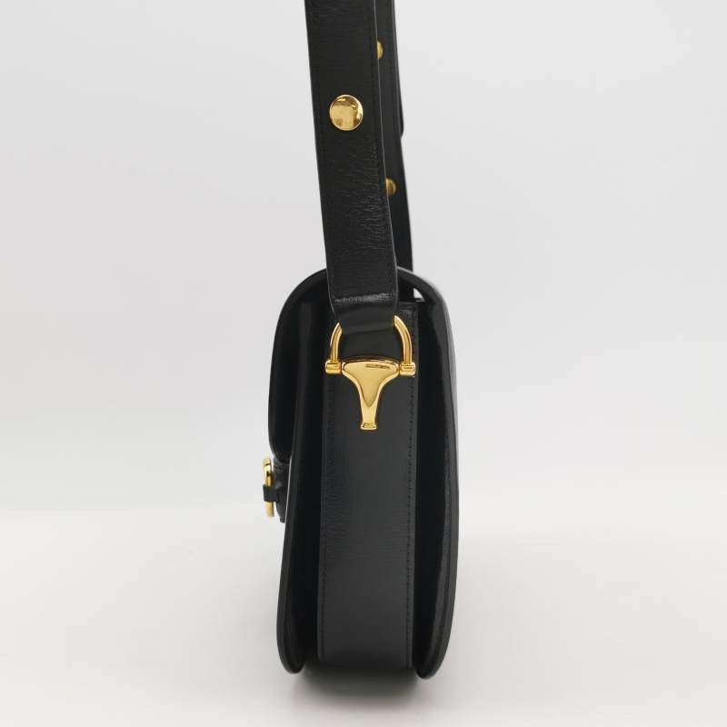 Gucci Horsebit Leather Black Small Travel Bag Leather 1