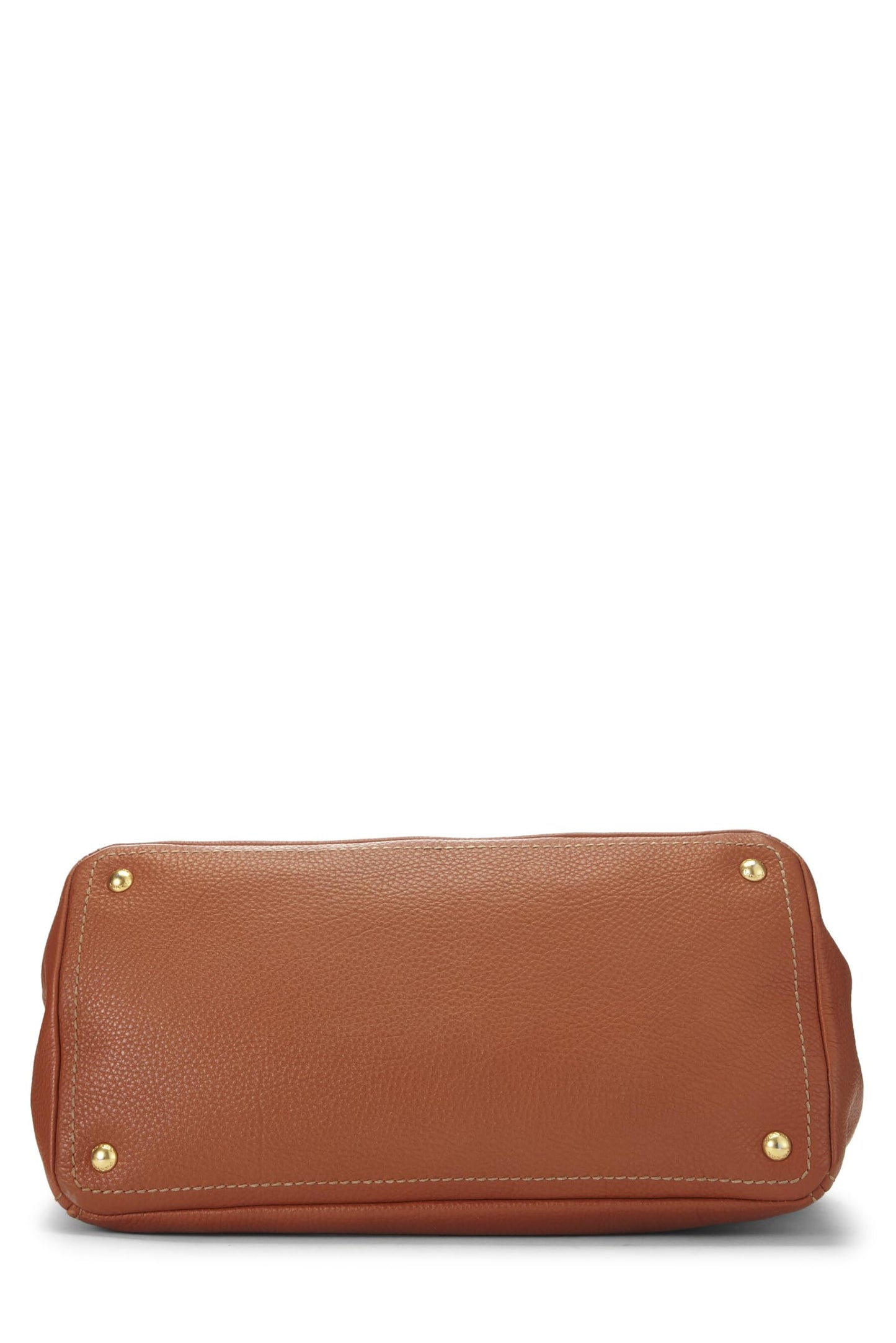 Prada Daino Convertible Open Tote Vitello Brown Medium Tote Bag