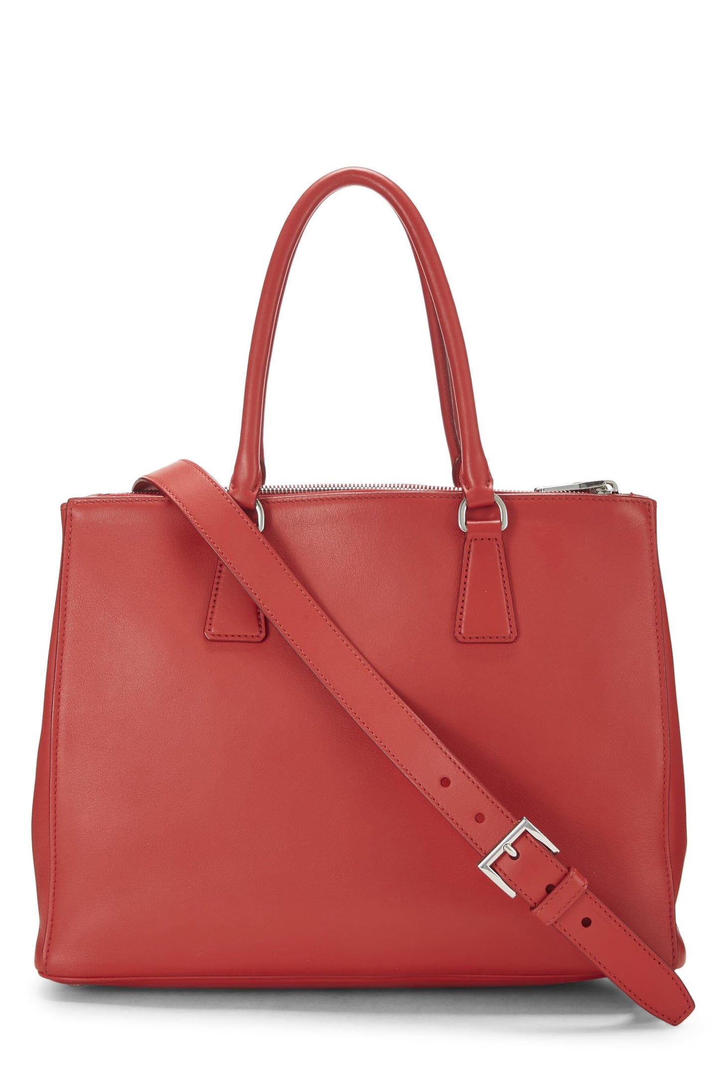 Prada Calfskin Shopping Bag Red Medium Tote Bag