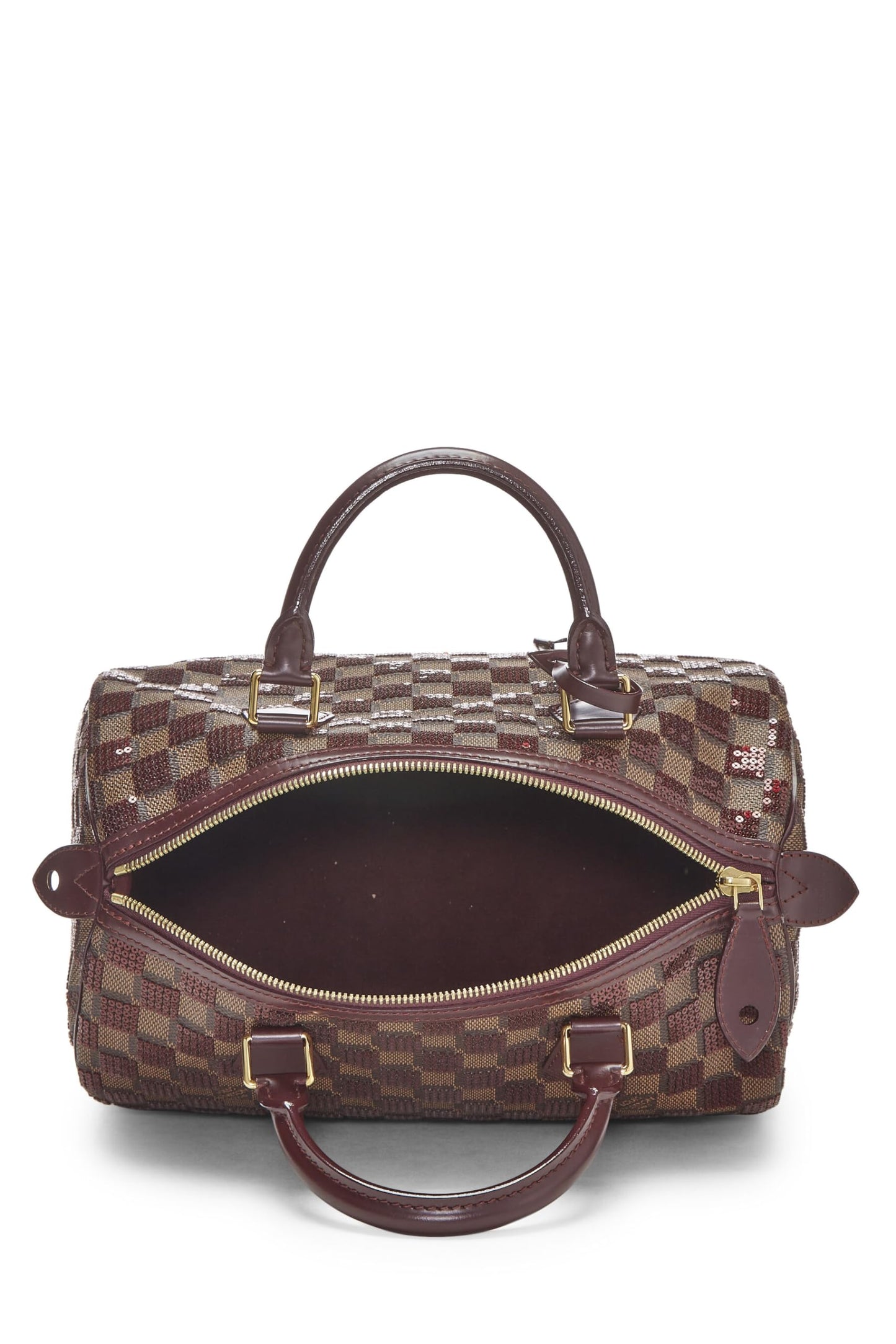 Louis Vuitton, Red Damier Paillettes Speedy 30, Red