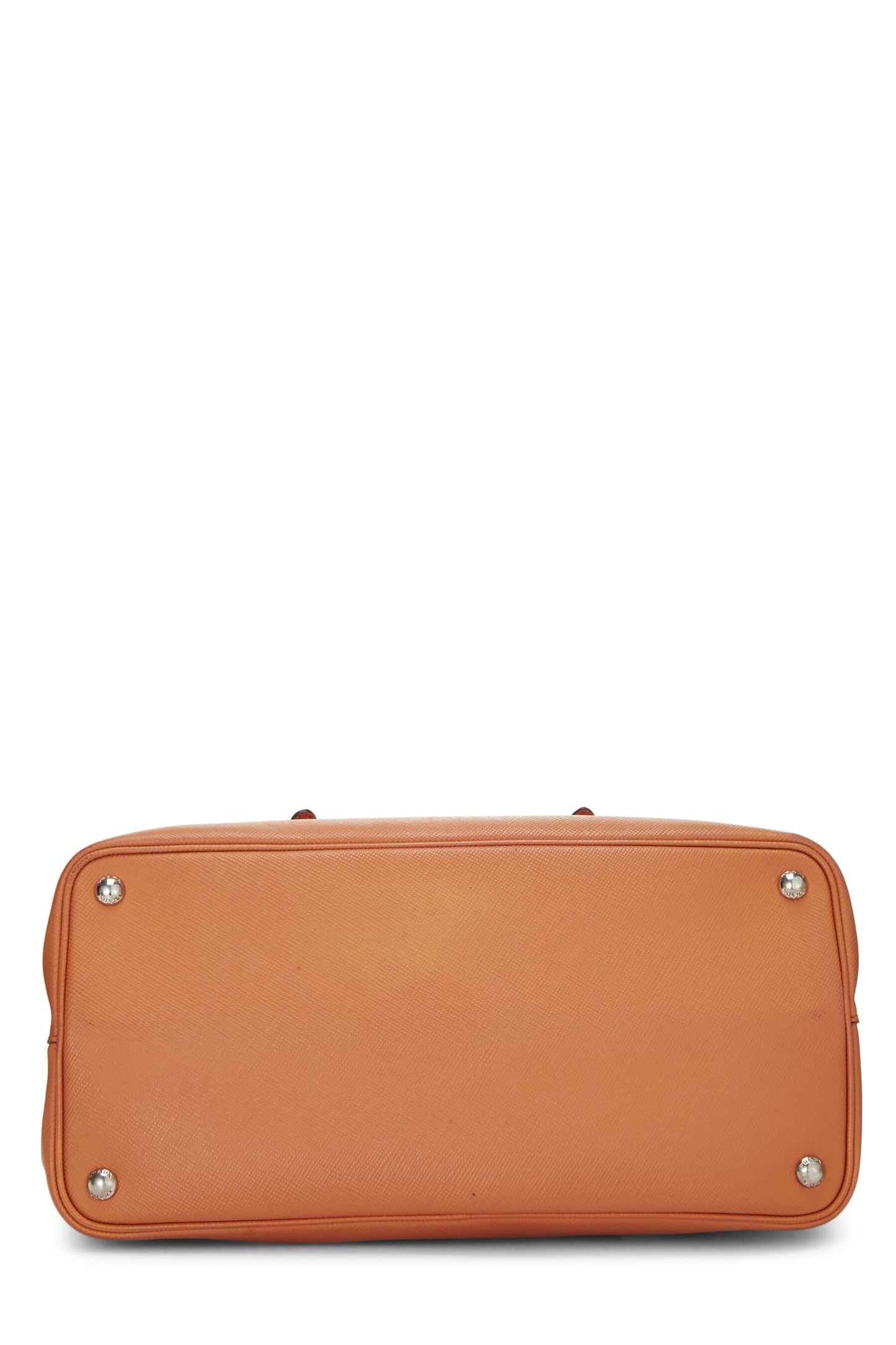 Prada Double Cuir Tote Saffiano Orange Tote Bag