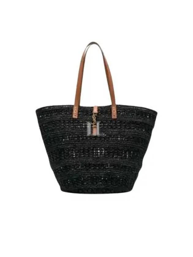 YSL Saint Laurent Saint Laurent Trending Top Handle Tote Bag Raffia Black
