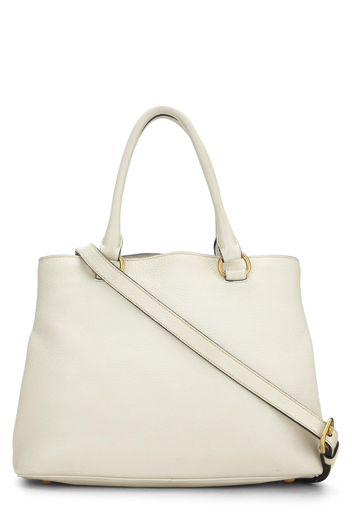 Prada Daino Phenix Convertible Travel Bag Vitello White Small