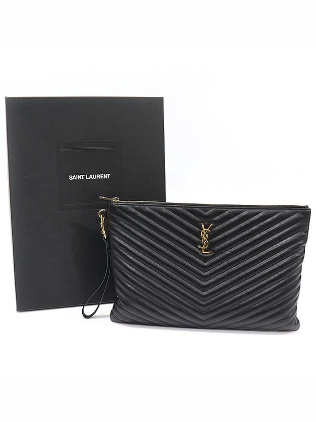 YSL Saint Laurent Saint Laurent Trending Document Holder Strap Clutch Matelasse Monogram Clutch Bag