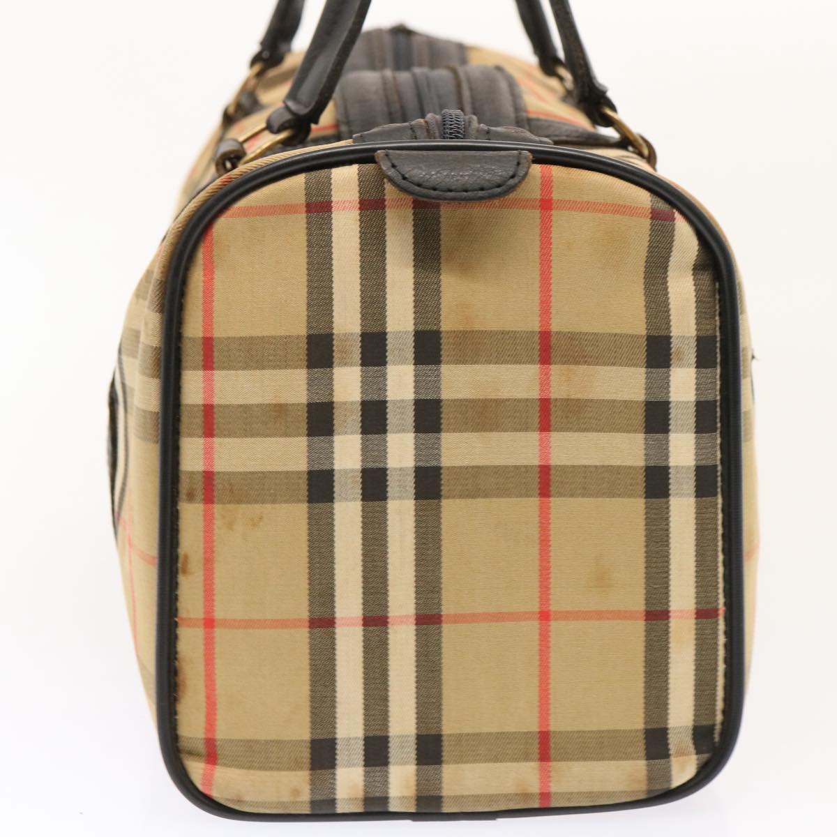 Burberry Luxury ss Nova Check Boston Bag Auth Canvas Beige Travel Bag Beige Auth 73347