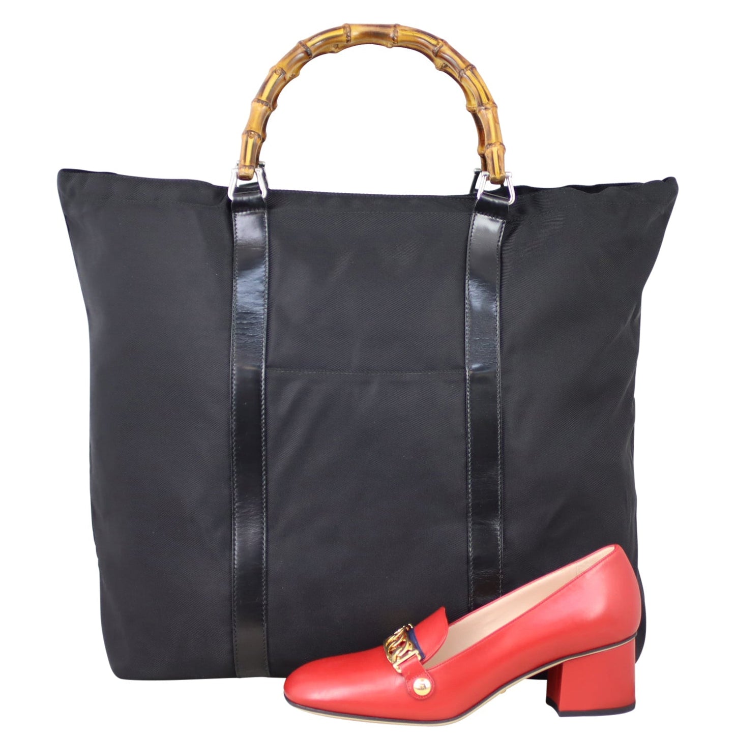 Gucci Nylon Bamboo Handle Tote