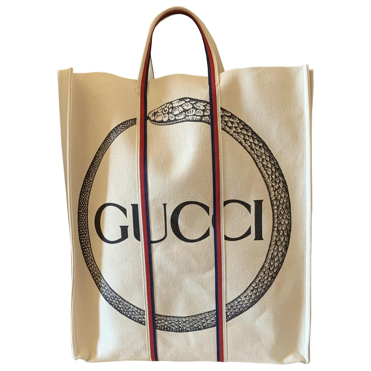Gucci white cotton handbag