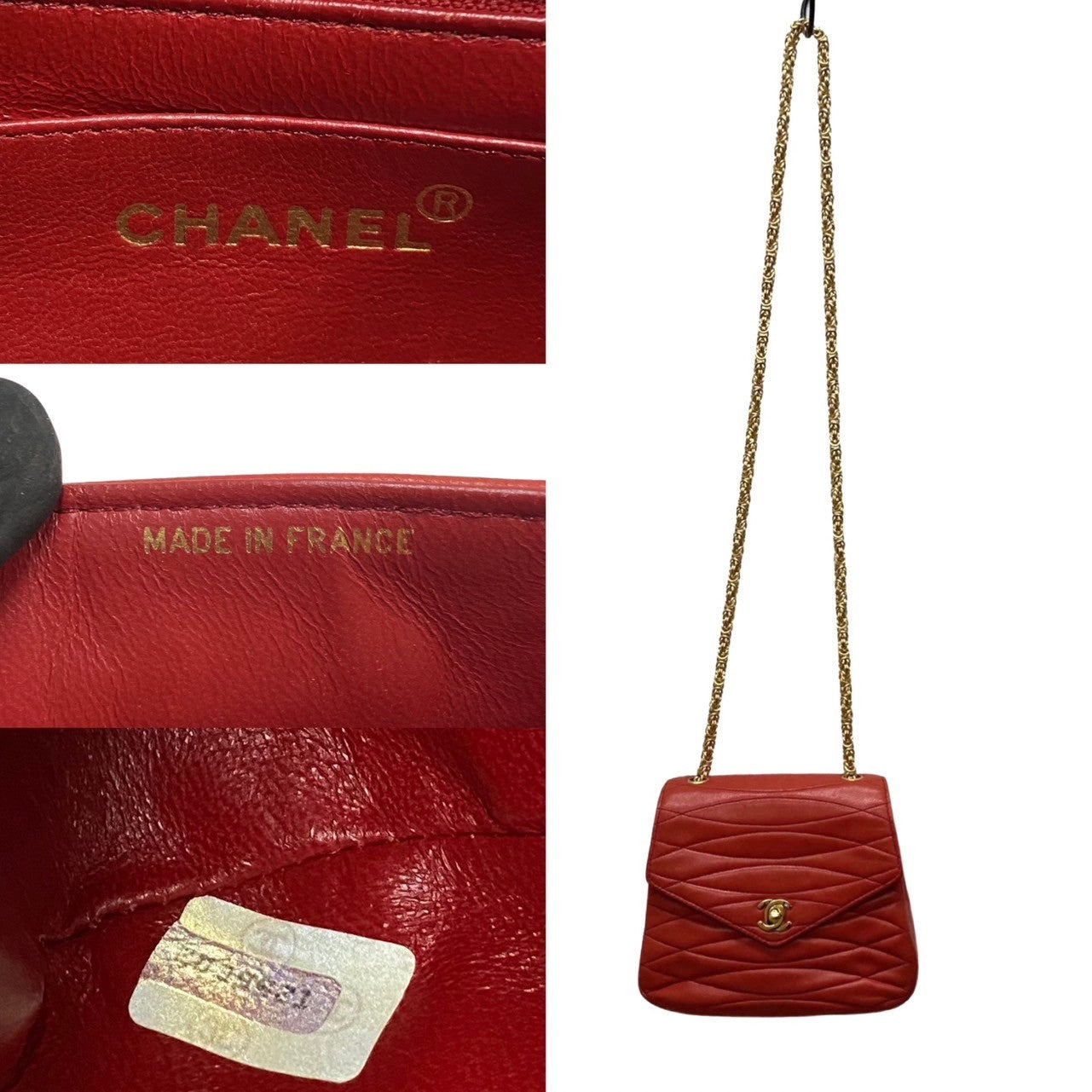 Chanel lambskin COCO Mark Turnlock Red Shoulder Bag
