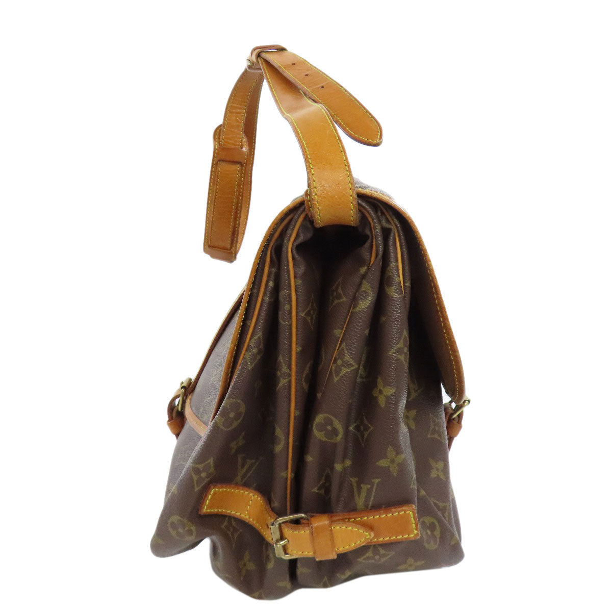 Louis Vuitton M42254 Saumur Monogram Canvas Brown Shoulder Bag