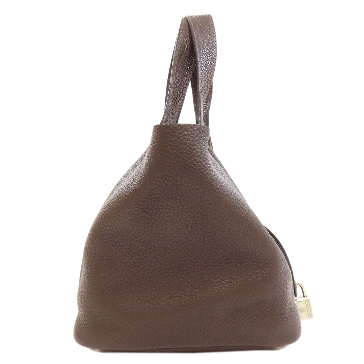 Taurillon Clemence Picotin Lock Pm Silvermetal Women Brown Travel Bag
