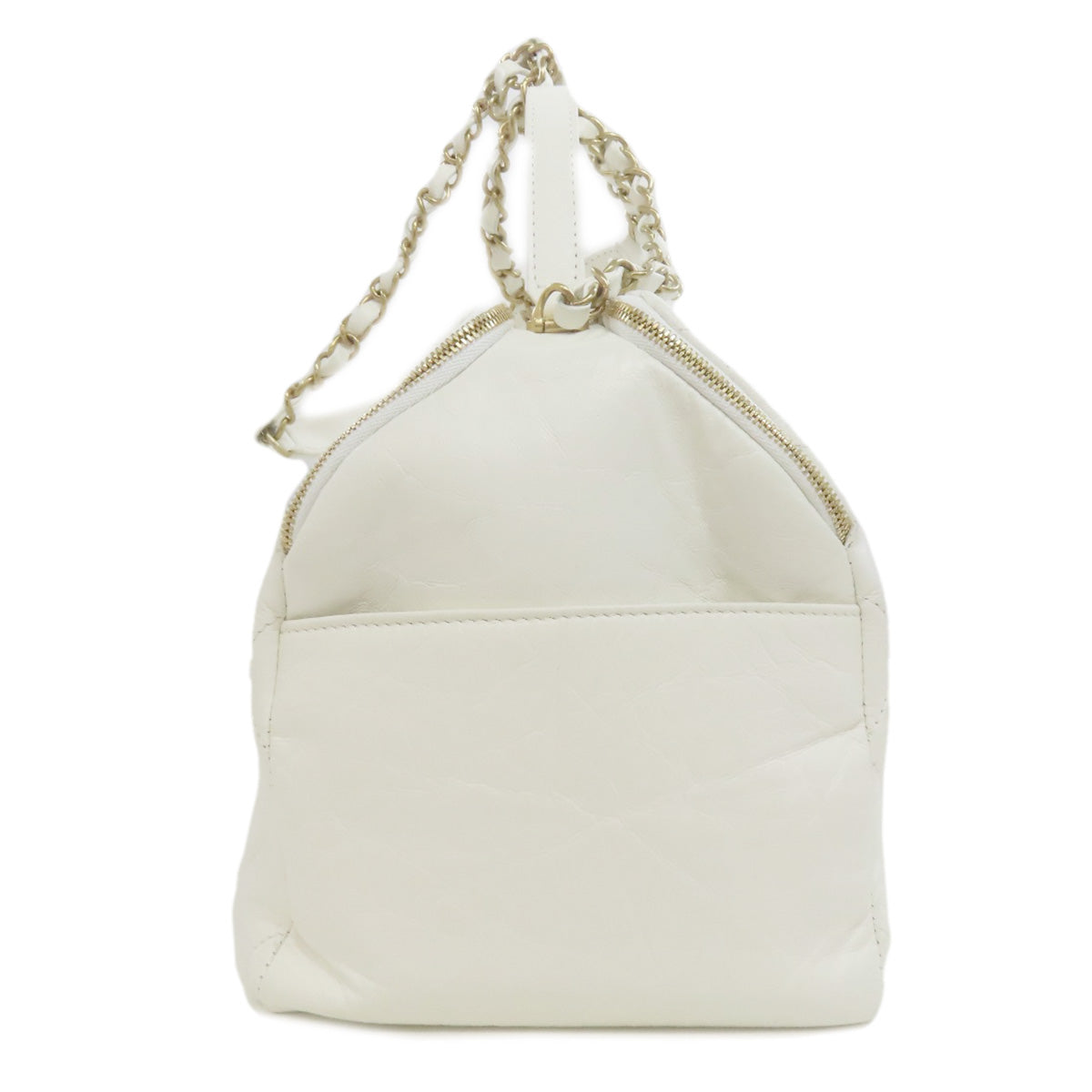 Chanel Calfskin Matelasse White Gold Shoulder Bag