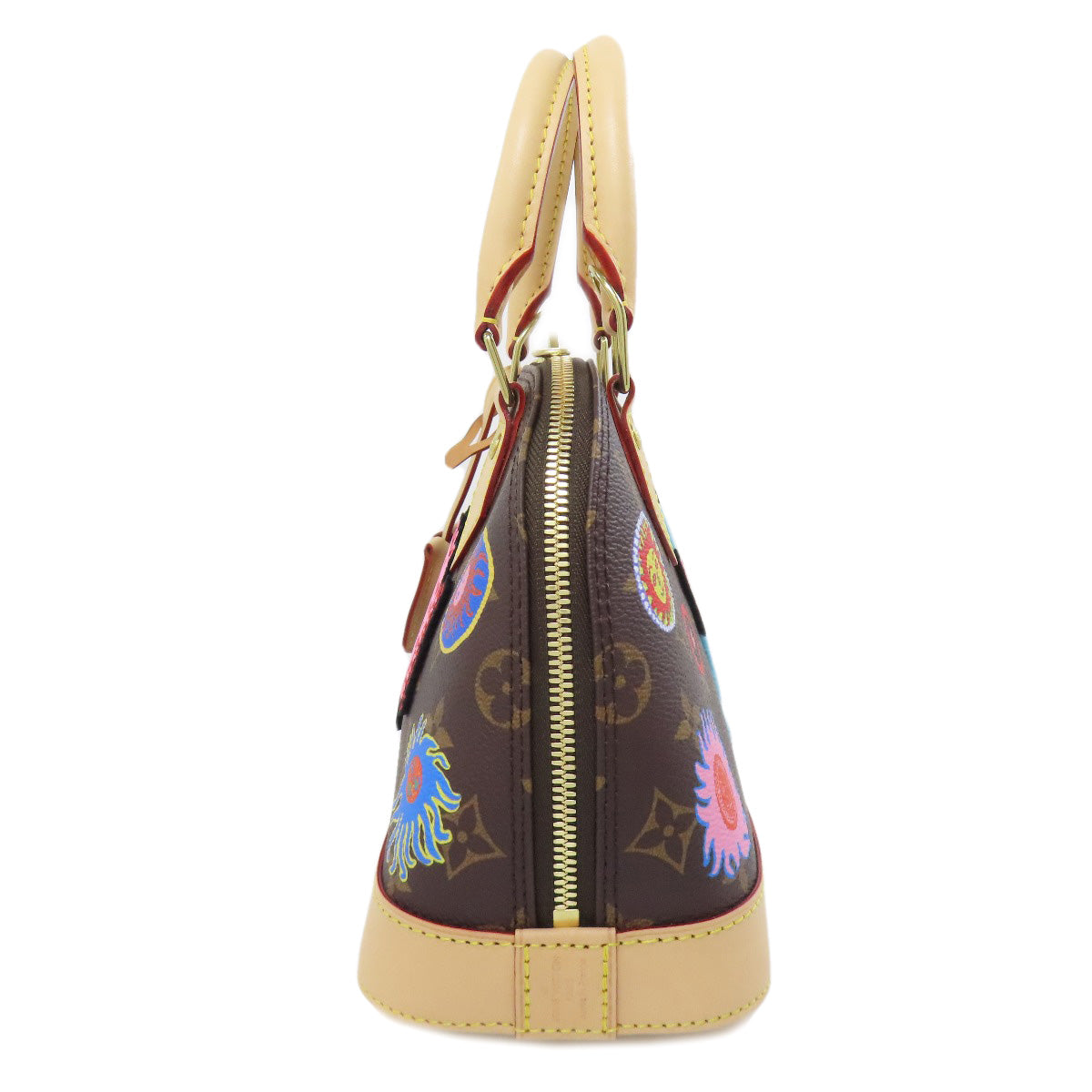Louis Vuitton M46428 Alma BB Yayoi Kusama Monogram Canvas Brown Handbag