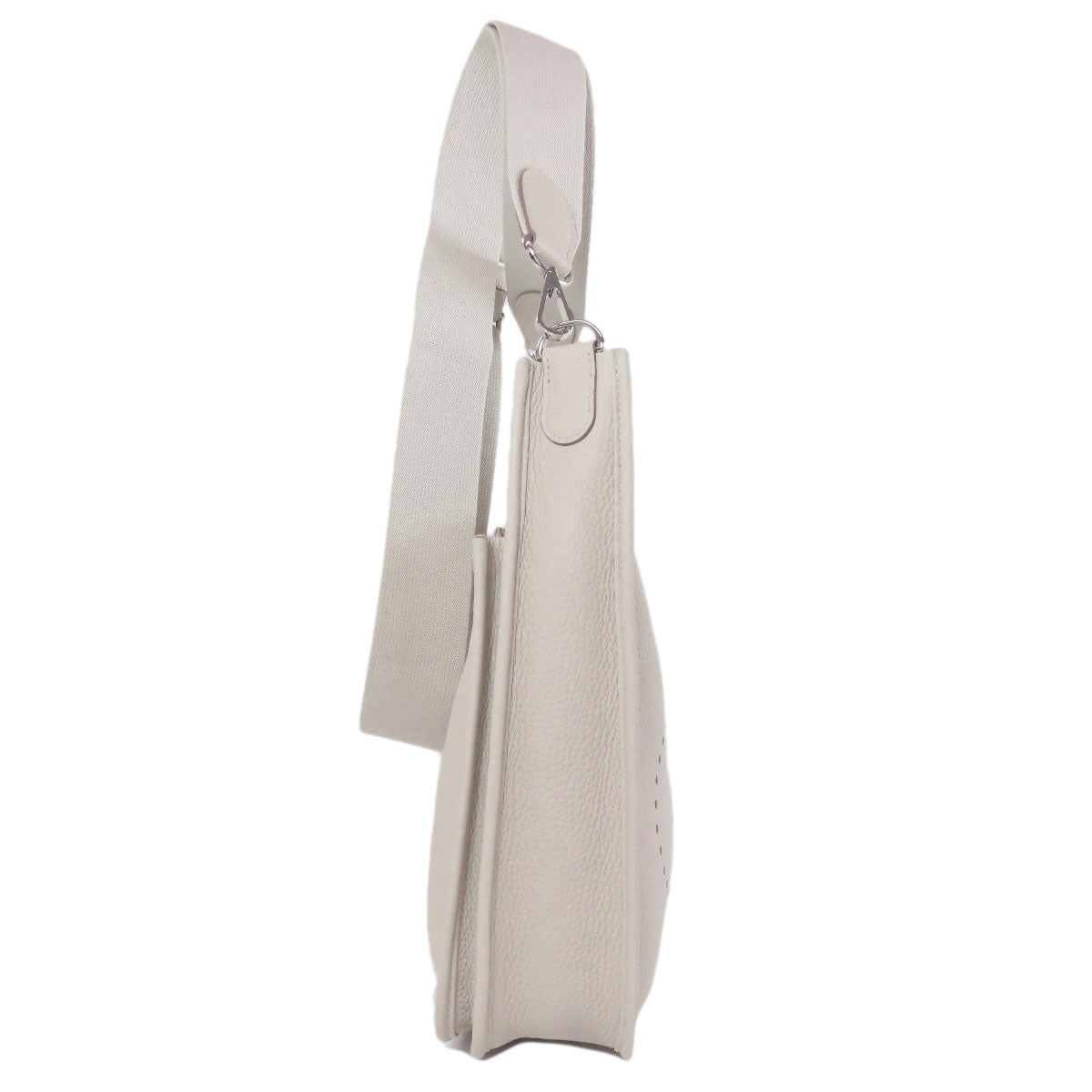 Shoulder Bag Taurillon Clemence Evelyn Pm Silvermetal White