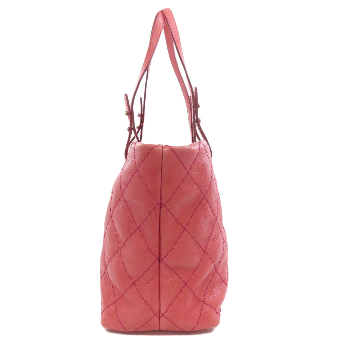 Chanel Calfskin On Road Matelasse Pink Silver Tote Bag