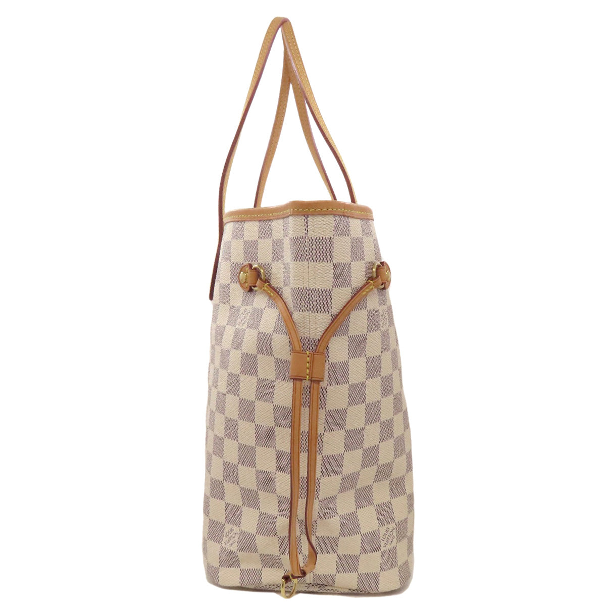 Louis Vuitton N41361 Damier Neverfull MM Canvas White Tote Bag