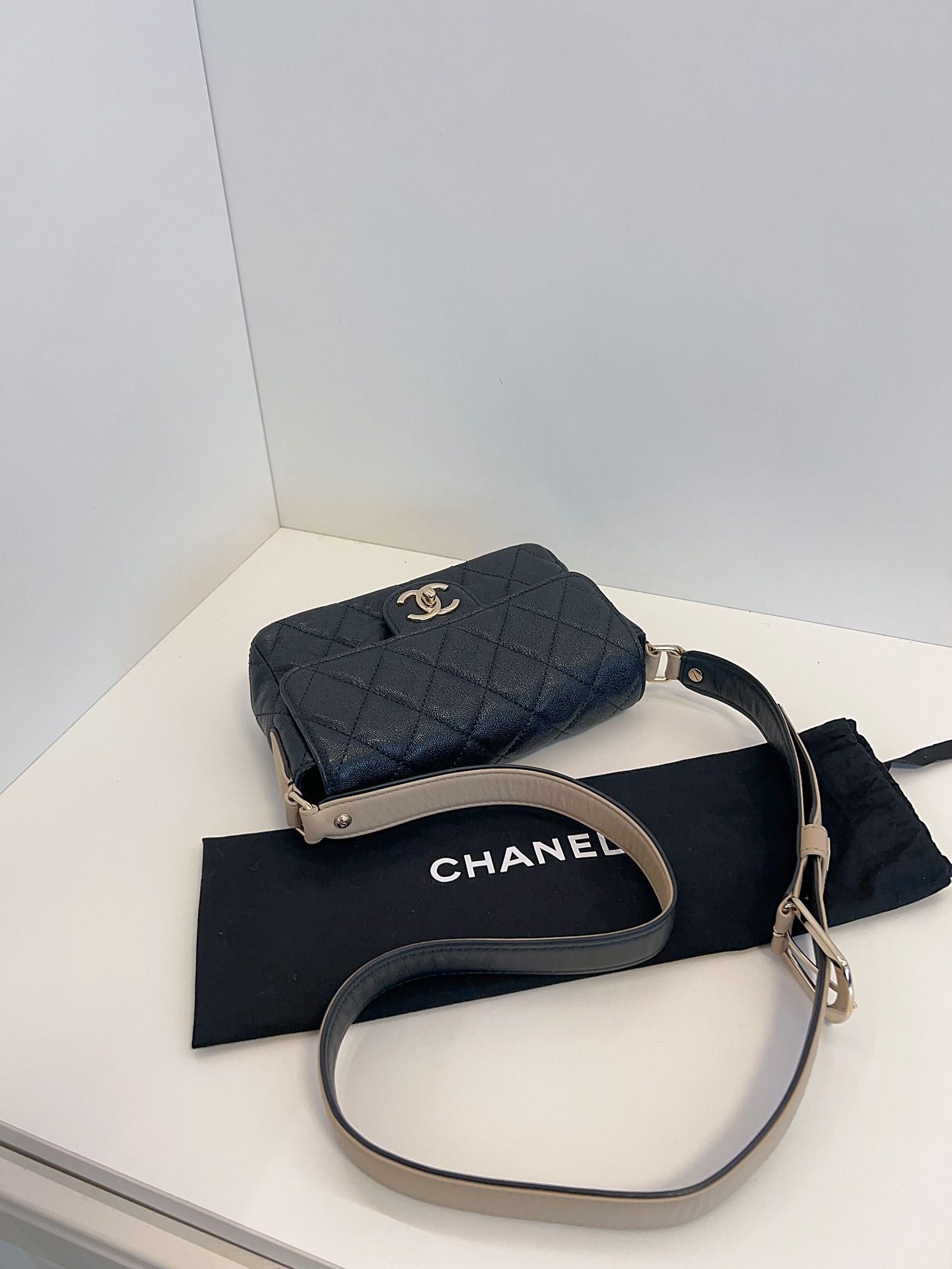 Chanel C CF mini bag **cm black Caviar leather