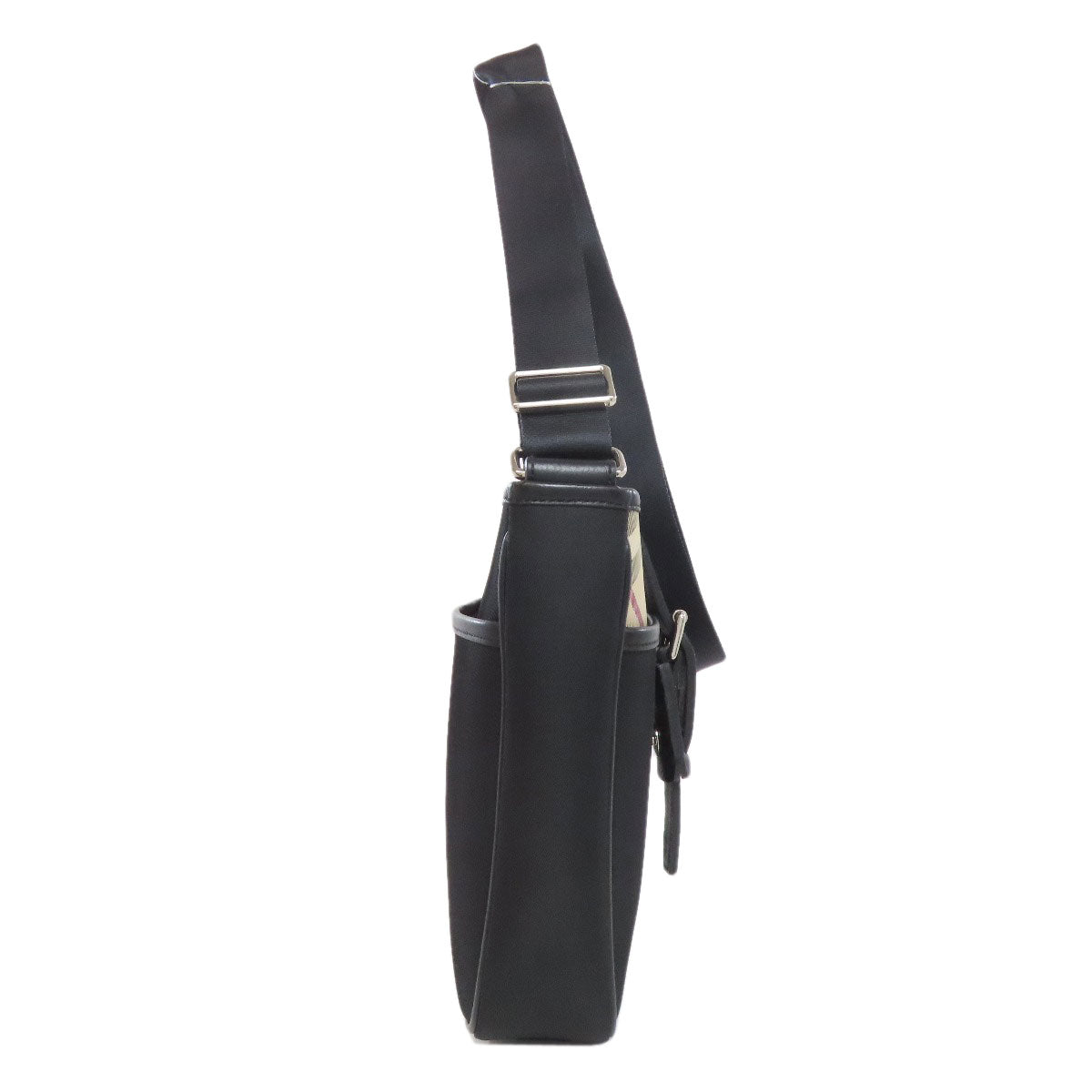Burberry Shoulder Bag Nova Check Canvas Nylon Beige
