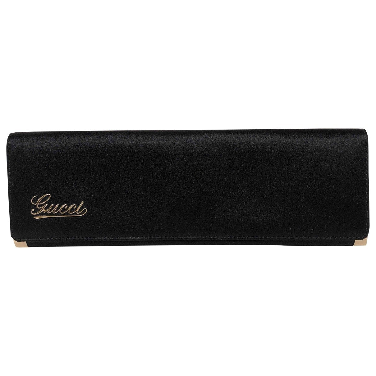 Gucci black silk clutch bag