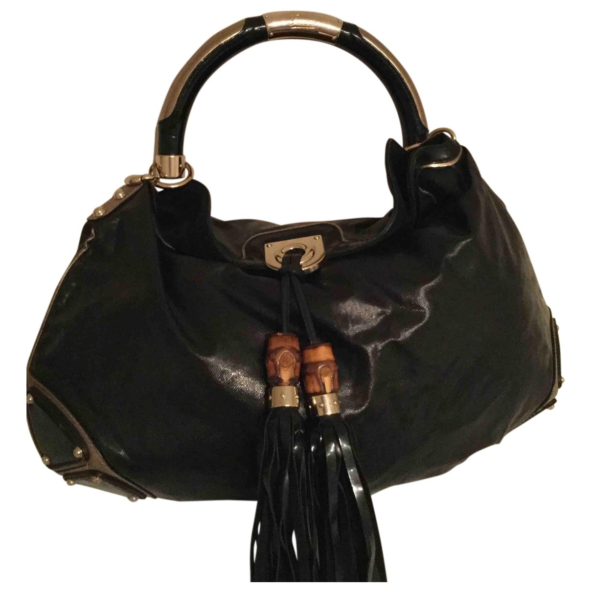 Gucci indy black leather handbag