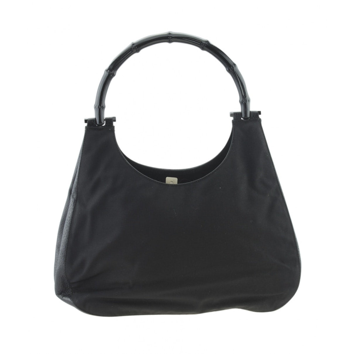 Gucci bamboo black cloth handbag