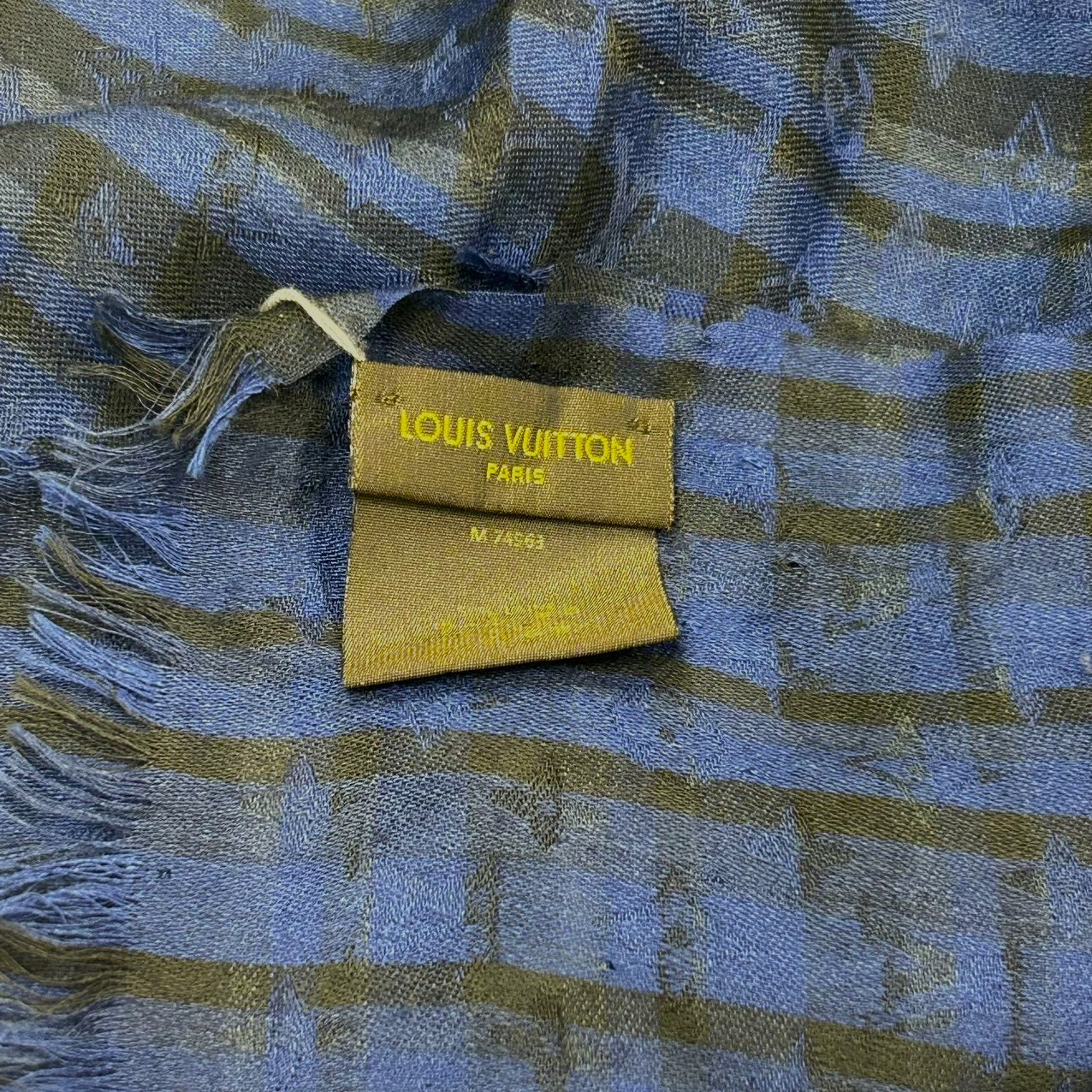 Louis Vuitton Check Scarf Blue