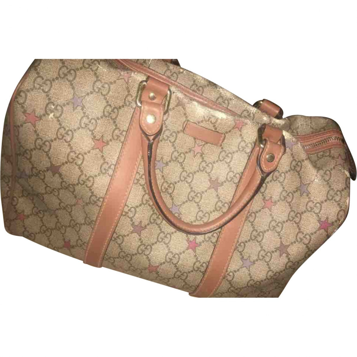 Gucci boston beige cloth handbag